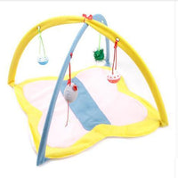HKM-958291 Cartoon Cat Play Tent and Multifunctional Cat Hammock Bed, Foldable Cat Mat with Play Balls and Animal Patterns