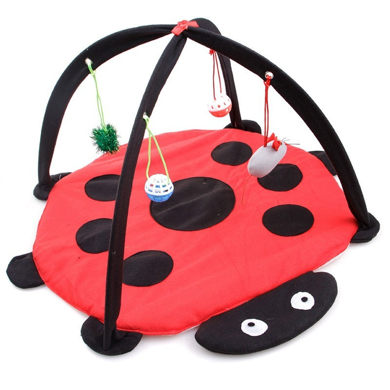 HKM-958291 Cartoon Cat Play Tent and Multifunctional Cat Hammock Bed, Foldable Cat Mat with Play Balls and Animal Patterns