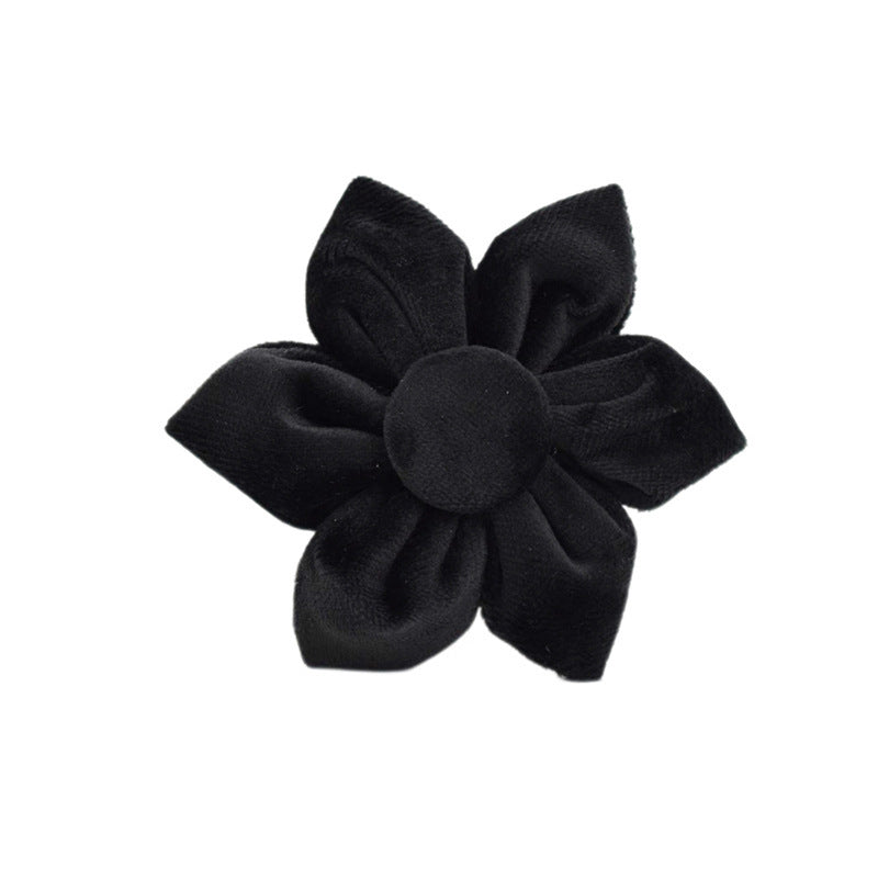 HKM-177171 Scalable Velvet Fabric Dog Collar Set with Bow, Flower, Vest, Leash & Poop Bag