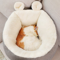 HKM-838099 Rabbit Ear Cat House and Small Dog Kennel in Cloth – Available in White and Pink, Sizes S and M