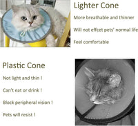 HKM-964435 Adjustable Waterproof Cat Recovery Collar for Post-Surgery Wound Protection - Lightweight Pet Cone Collar