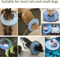 HKM-964435 Adjustable Waterproof Cat Recovery Collar for Post-Surgery Wound Protection - Lightweight Pet Cone Collar