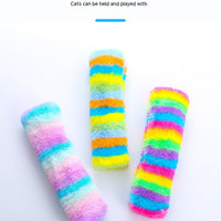 HKM-288467 Rainbow Plush Cat Pillow Toy - Soft, Colorful Pet Cuddly Companion