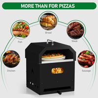 HKM-616979 Square Black Iron Charcoal Pizza Oven with Handle