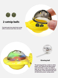 HKM-632787 Interactive Cat Entertainment Set with Rotating Disk, Feather Teasers, Tumbler, and Windmill Toy