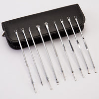 HKM-901395 Stainless Steel Blackhead Removal Tool Set with Acne Needle and Storage Options