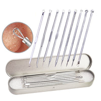 HKM-901395 Stainless Steel Blackhead Removal Tool Set with Acne Needle and Storage Options