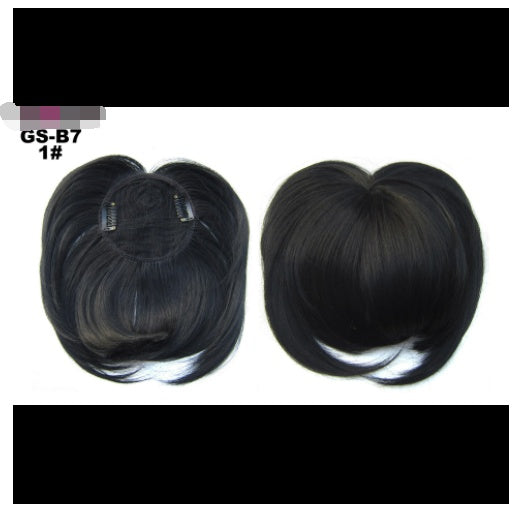 HKM-757651 Short High Temperature Silk Chemical Fiber Wig with Peach Heart Bangs for Men
