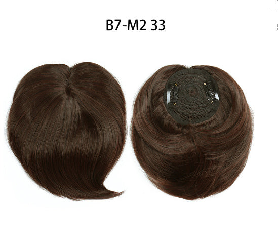 HKM-757651 Short High Temperature Silk Chemical Fiber Wig with Peach Heart Bangs for Men