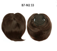 HKM-757651 Short High Temperature Silk Chemical Fiber Wig with Peach Heart Bangs for Men