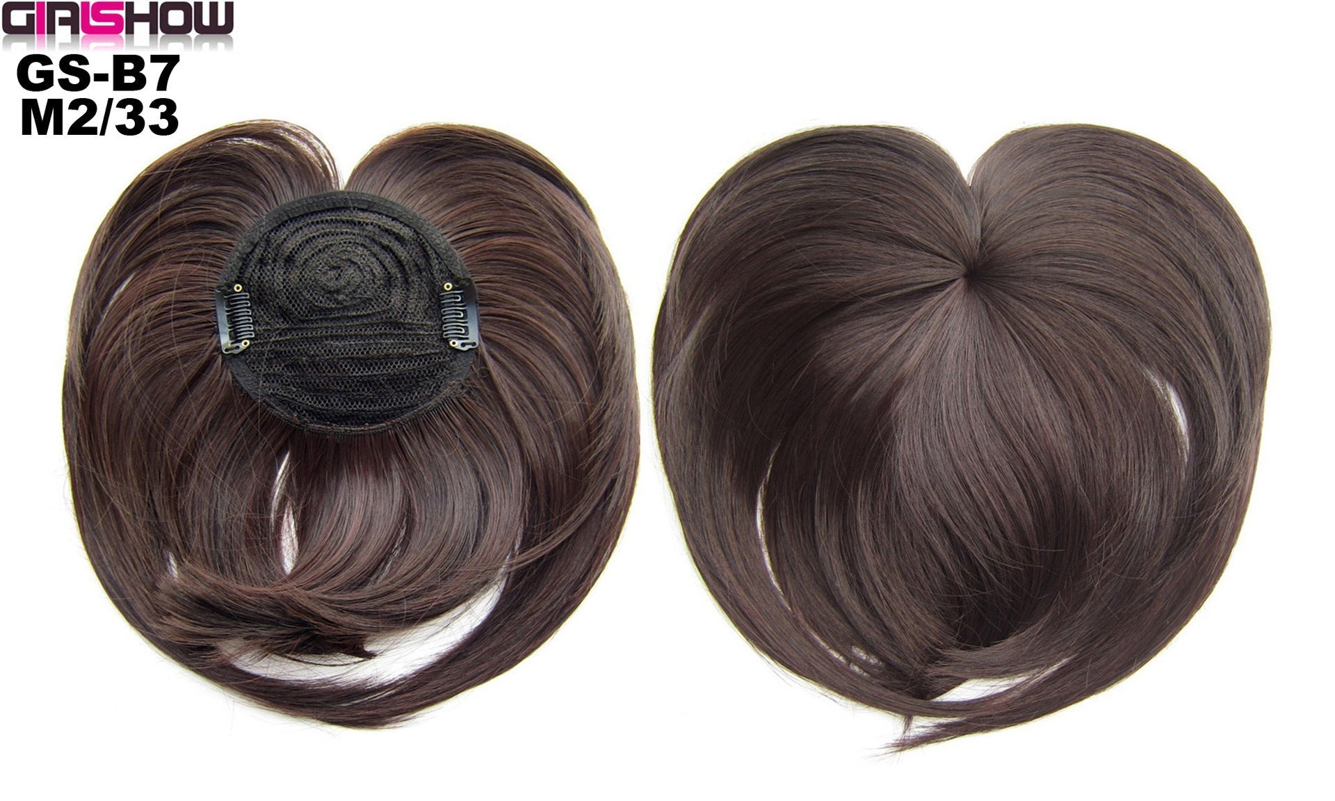 HKM-757651 Short High Temperature Silk Chemical Fiber Wig with Peach Heart Bangs for Men