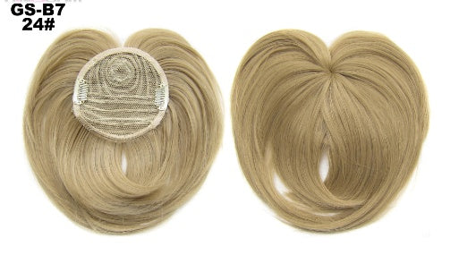 HKM-757651 Short High Temperature Silk Chemical Fiber Wig with Peach Heart Bangs for Men