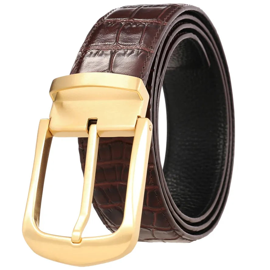 HKM-800595 Stainless Steel Casual Belt with Pin Buckle - 3.8cm Width