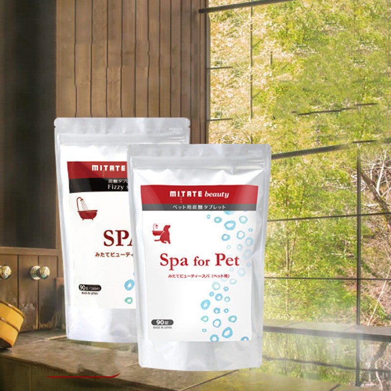 HKM-351251 Pet Spa Carbonated Bathing Tablets for Dogs and Cats - 15g for Mite Care, Fur Repair, and Cleaning