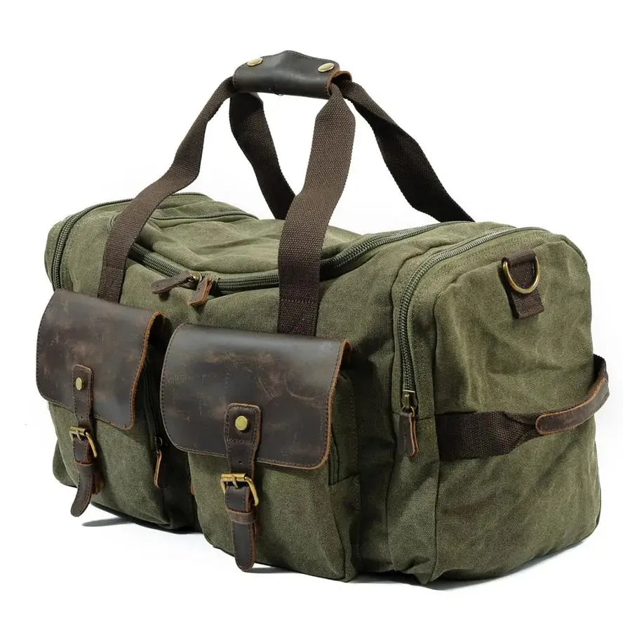 KTX-139987 Unisex Canvas Duffel Bag for Travel and Leisure with Zipper Closure and Open Compartment - Ideal for Sports and Gym Use