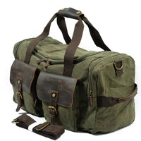 HKM-547219 Unisex Canvas Duffel Bag for Travel and Leisure with Zipper Closure and Open Compartment - Ideal for Sports and Gym Use