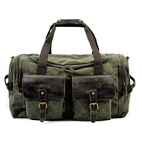 HKM-547219 Unisex Canvas Duffel Bag for Travel and Leisure with Zipper Closure and Open Compartment - Ideal for Sports and Gym Use