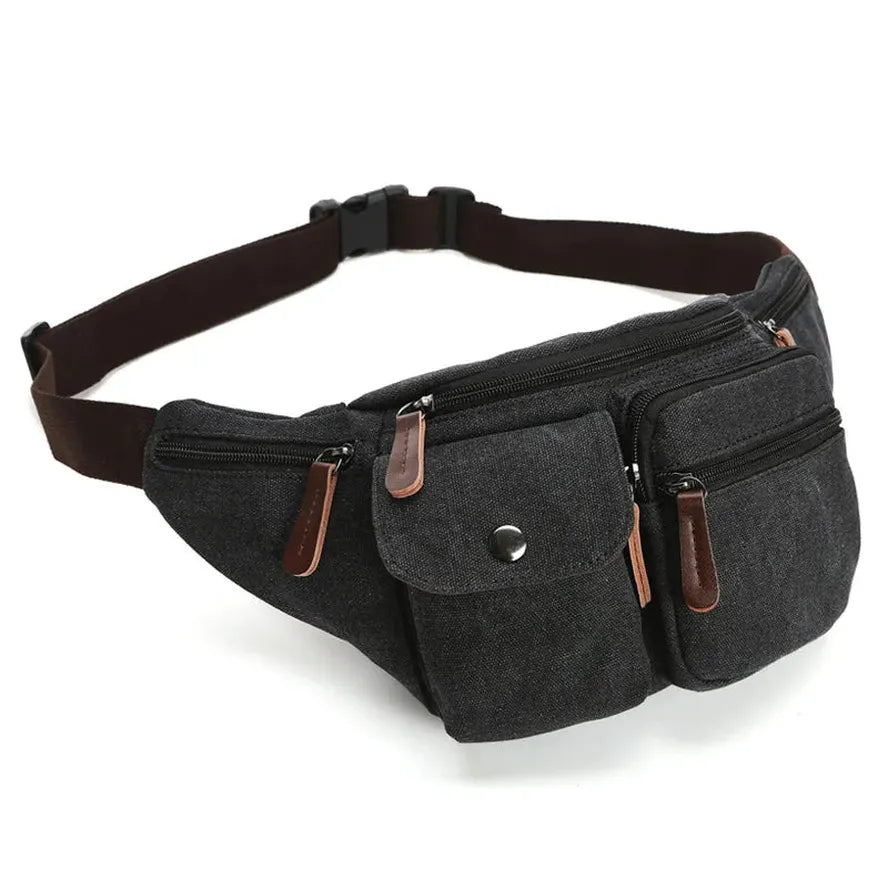 HKM-910419 Multifunctional Canvas Waist Bag for Work and Travel