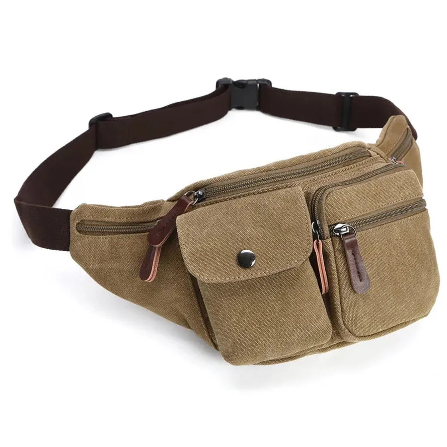 HKM-910419 Multifunctional Canvas Waist Bag for Work and Travel