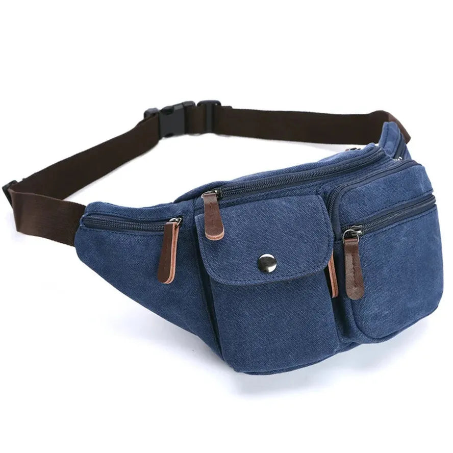 HKM-910419 Multifunctional Canvas Waist Bag for Work and Travel