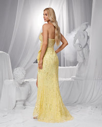HKM-616339 Elegant Yellow Evening Dress for Special Occasions - Model EZ25188