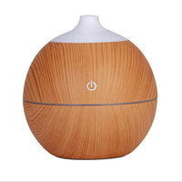 HKM-537683 Wood Grain Aromatherapy Humidifier - 130 ml Capacity, 9.7 x 9.7 x 110 CM, ABS Material
