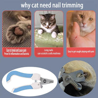 HKM-791891 Pet Nail Clippers with Nail File for Cats, Dogs, and Rabbits ¨C Ergonomic Design and Sharp Stainless Steel Blades