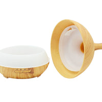 HKM-271443 Wood Grain Aroma Diffuser with Colorful LED Light and 400ML Capacity