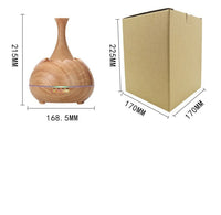 HKM-271443 Wood Grain Aroma Diffuser with Colorful LED Light and 400ML Capacity
