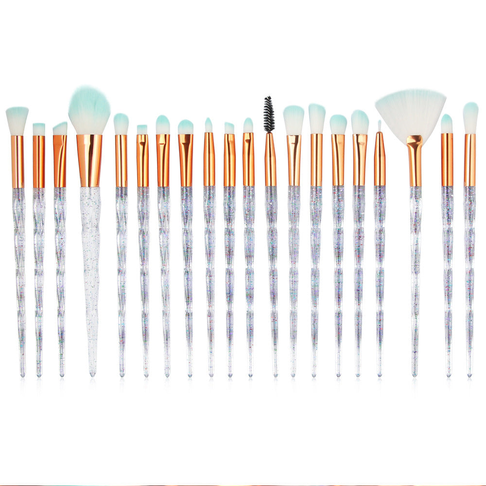 HKM-232851 20-Piece Makeup Brush Set with Corrugated Silk Nylon Material and Portable Handle