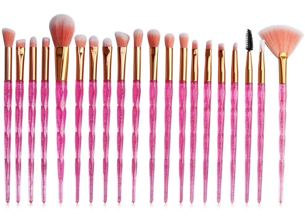 HKM-232851 20-Piece Makeup Brush Set with Corrugated Silk Nylon Material and Portable Handle