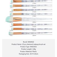 HKM-232851 20-Piece Makeup Brush Set with Corrugated Silk Nylon Material and Portable Handle