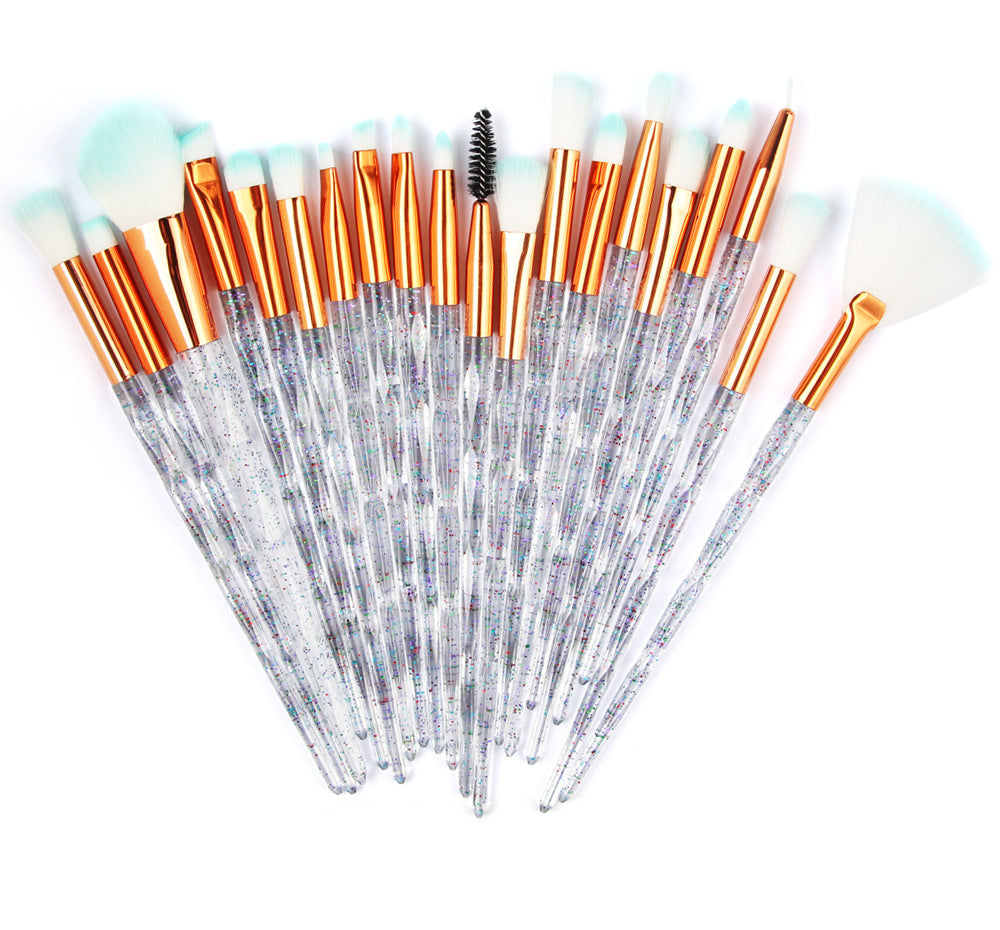 HKM-232851 20-Piece Makeup Brush Set with Corrugated Silk Nylon Material and Portable Handle