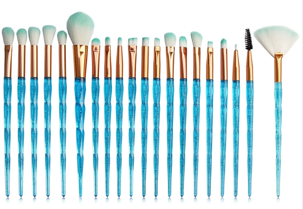HKM-232851 20-Piece Makeup Brush Set with Corrugated Silk Nylon Material and Portable Handle