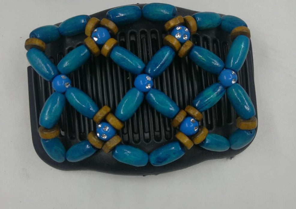 HKM-034451 Beaded Vintage Elastic Hairpin and Comb Clip for Women - Elegant Hair Accessory