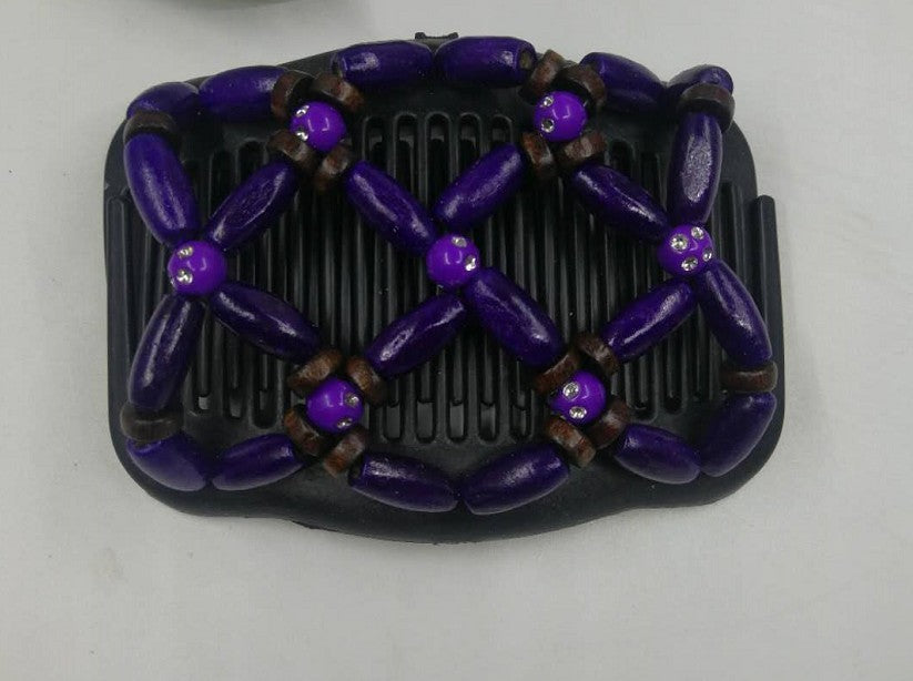 HKM-034451 Beaded Vintage Elastic Hairpin and Comb Clip for Women - Elegant Hair Accessory