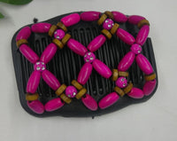 HKM-034451 Beaded Vintage Elastic Hairpin and Comb Clip for Women - Elegant Hair Accessory