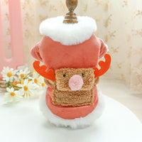 HKM-245715 Casual Pink Cartoon Elk Cotton Coat for Dogs in Multiple Sizes