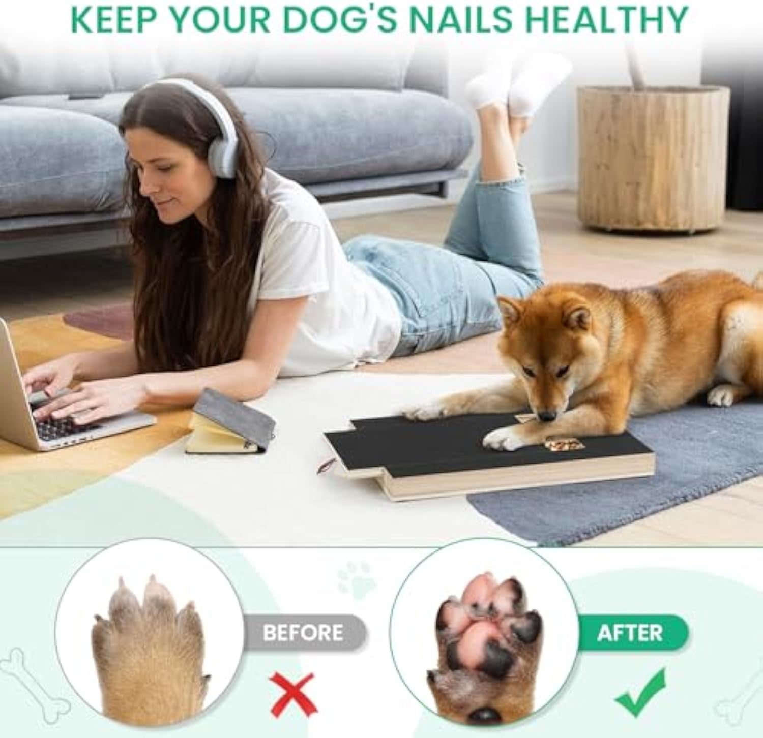 HKM-513235 Gentle Dog Nail Scratch Board with Treat Drawer for Easy Nail Trimming