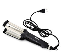 HKM-500179 3-Barrel Tourmaline Ceramic Wave Curling Iron for Big Waves, 16MM-20MM Diameter, 55W Power, 220V