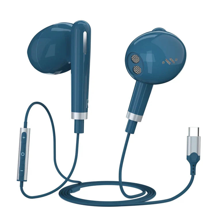 KTX-033619 Wired Type C Earphones Compatible with iPhone 15 Pro Max, Google Pixel 8, OnePlus, and Huawei with Microphone