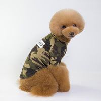 HKM-375635 Camouflage Raglan T-Shirt for Pets - Soft Cotton Blend Fabric, Ideal for Spring and Summer