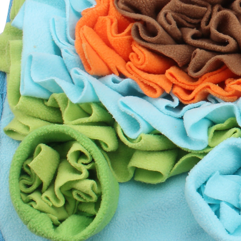HKM-577619 Interactive Snuffle Mat for Dogs - Nosework Feeding Activity, Easy to Fill & Machine Washable, 50x45cm Fleece Design