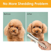 HKM-330835 2-in-1 Dog and Cat Deshedding Brush with Dual-Sided Comb for Effective Grooming of Short, Medium, or Long Hair