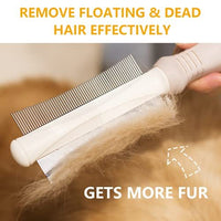 HKM-330835 2-in-1 Dog and Cat Deshedding Brush with Dual-Sided Comb for Effective Grooming of Short, Medium, or Long Hair