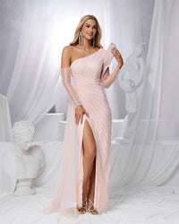 HKM-351891 Elegant Pink Evening Dress - Model EZ25151 for Sophisticated Occasions