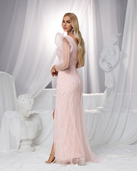 HKM-351891 Elegant Pink Evening Dress - Model EZ25151 for Sophisticated Occasions