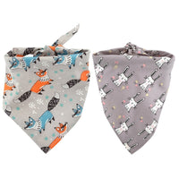 HKM-340883 Animal Print Cotton Dog Bandana - Soft Breathable Triangle Scarf for Pets - 65cm Size