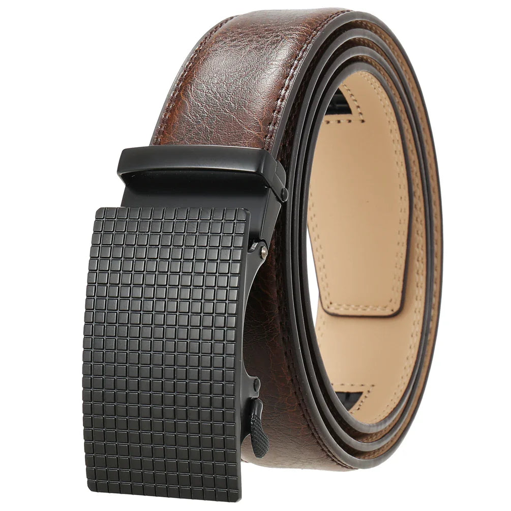 HKM-939731 Automatic Leather Belt with Alloy Buckle for Men - Stylish and Functional Design