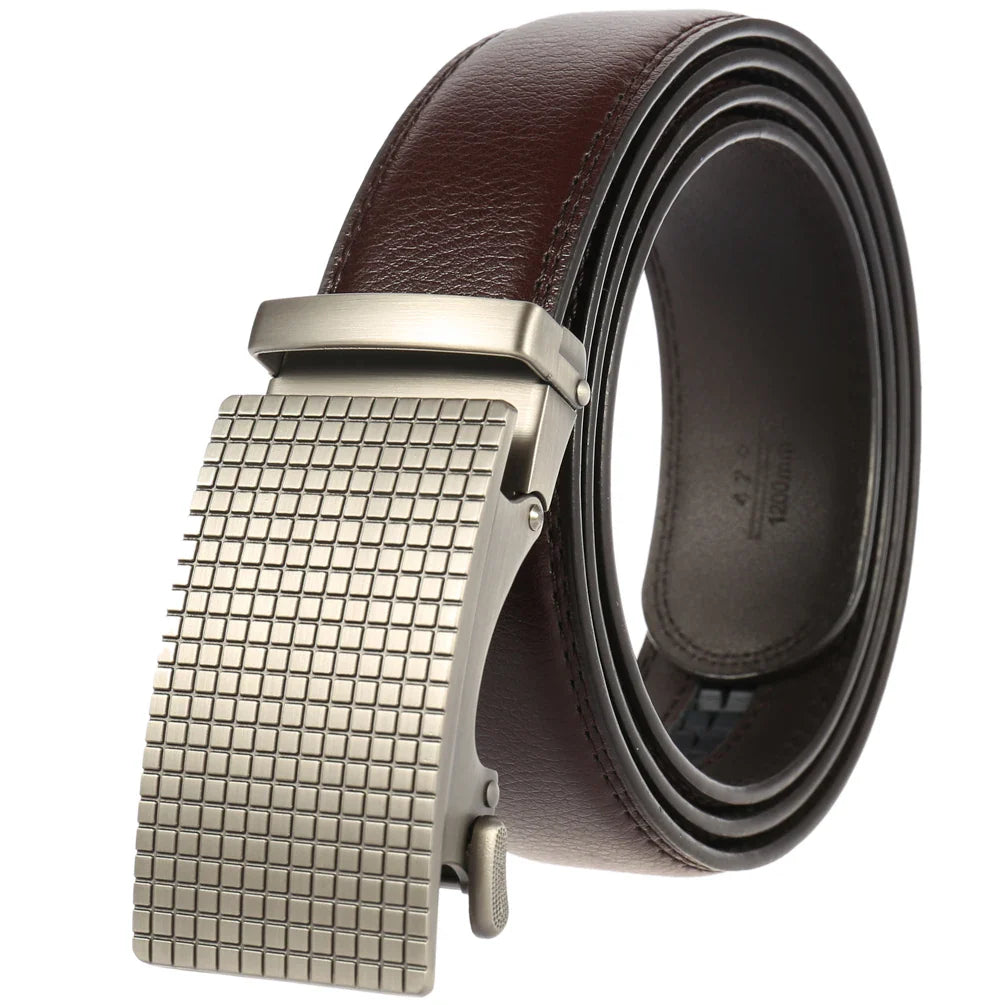 HKM-939731 Automatic Leather Belt with Alloy Buckle for Men - Stylish and Functional Design